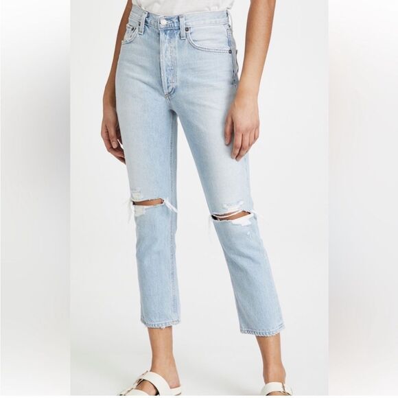 AGOLDE Riley High Rise Straight Crop 25 - Picture 1 of 6